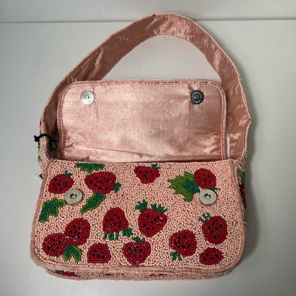 Sincerely Jules Viral Strawberry Tomato Beaded Shoulder Bag Purse Handbag - Picture 9 of 11